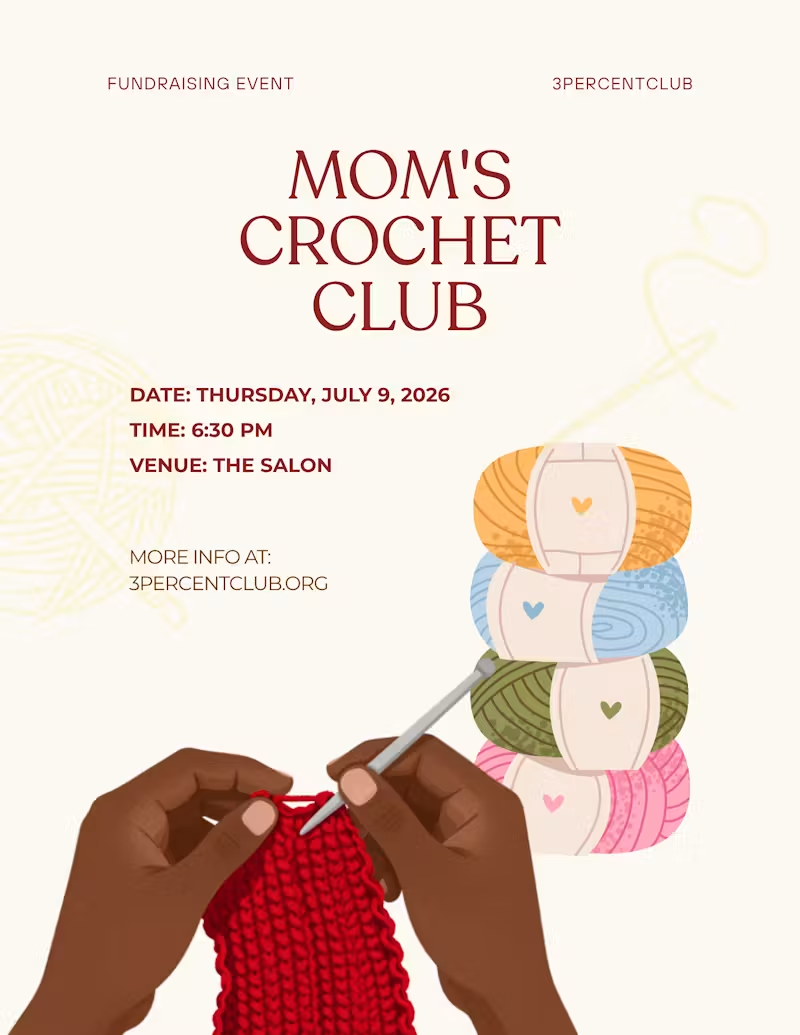 Mom's Crochet Club Fundraiser